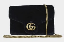 Gucci Auth GG Marmont Mini Chain Strap Wallet Crossbody 2