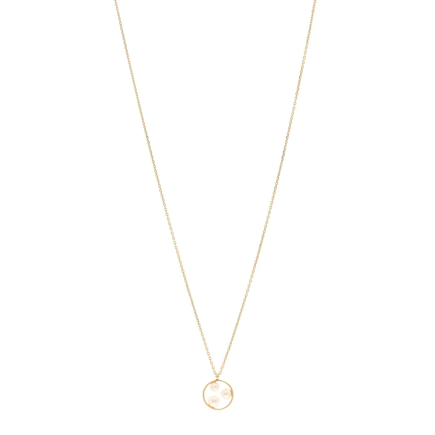 Mikimoto — 18K Yellow Gold Akoya Cultured Open Circle Triple — Jewelry — resale