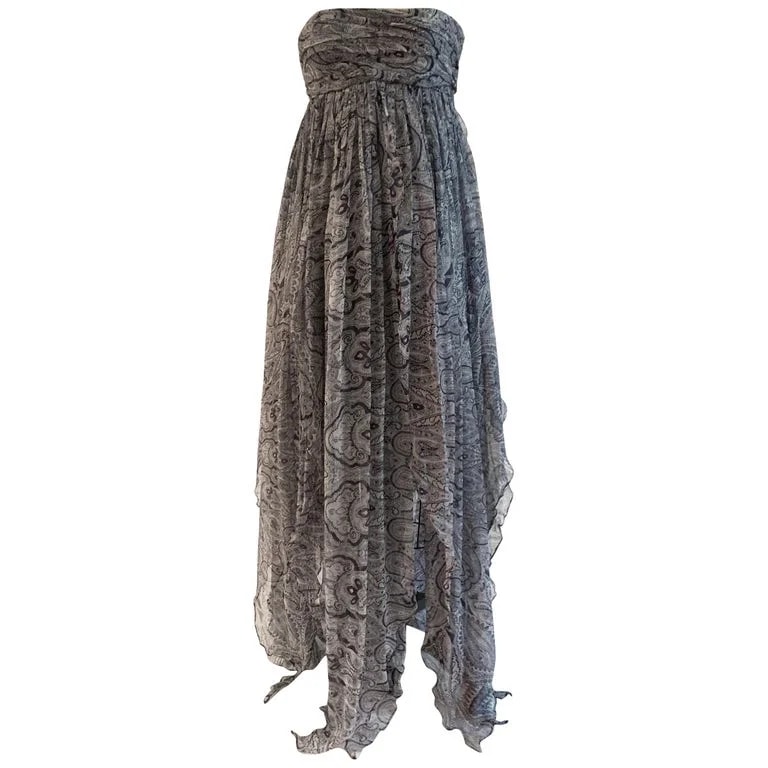 Alexander McQueen — Alexander McQueen 2008 Unworn Paisley Strapless Dress Floaty Skirt — Clothing — resale