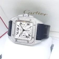Cartier 55mm X 41mm 18K Half Gold Santos 100 XL Chronograph REF: W20091X7 (16) 2