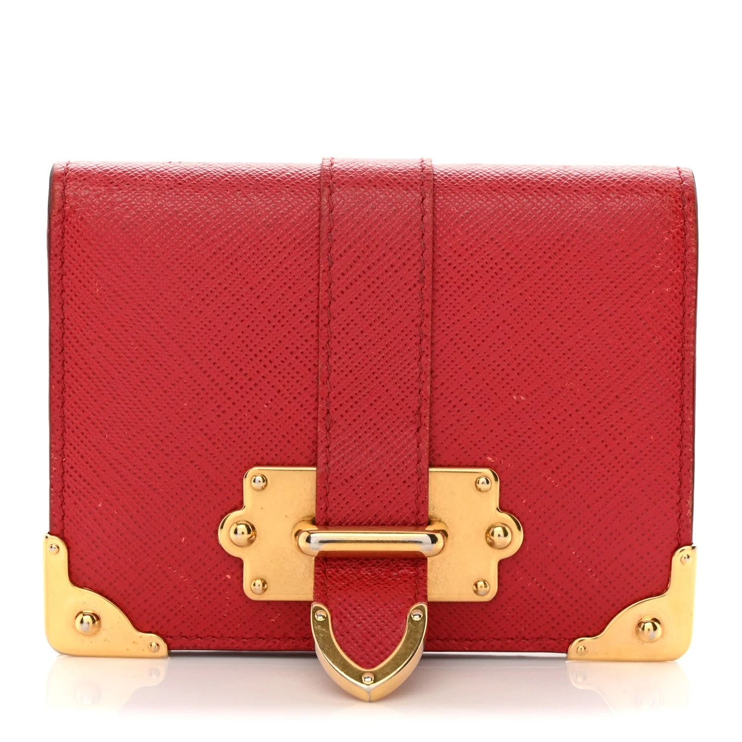 Prada — Cahier Compact Flap Wallet Fuoco — Accessory — resale
