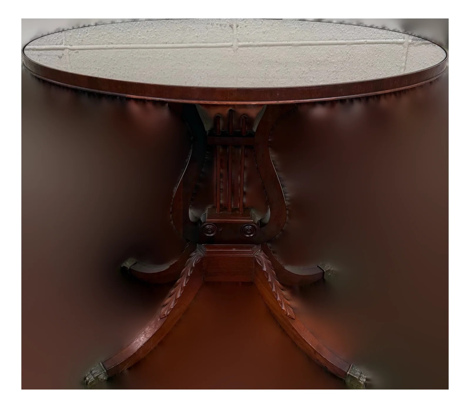 Duncan Phyfe — Duncan Phyfe Style Lyre Pedestal Base Accent — Furniture — resale