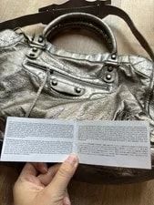 Balenciaga Metallic Medium Size City A Tag First 2way 4