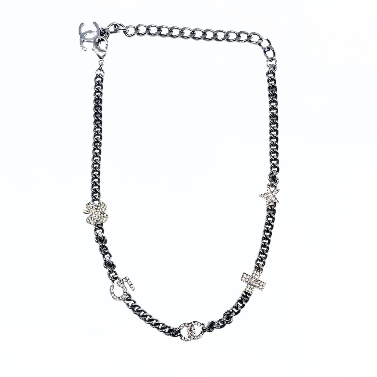 Chanel 5 Motif Charms Chain Choker 2