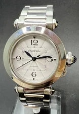 Cartier WSPA0012 Pasha 4327 Auto 35mm Steel & Red Leather Warranty Boxed 2