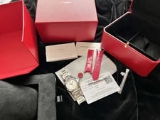 Cartier WSPA0012 Pasha 4327 Auto 35mm Steel & Red Leather Warranty Boxed 3