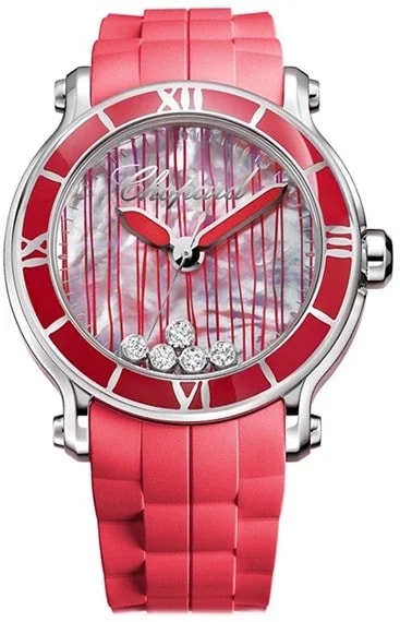Worldofluxuryus — Chopard Happy Sport Round XL Stainless Steel & Diamonds Lady's — Watch — resale