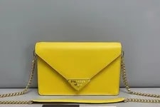 Prada — Prada Small Envelope Yellow Gold Triangle — Handbag — resale