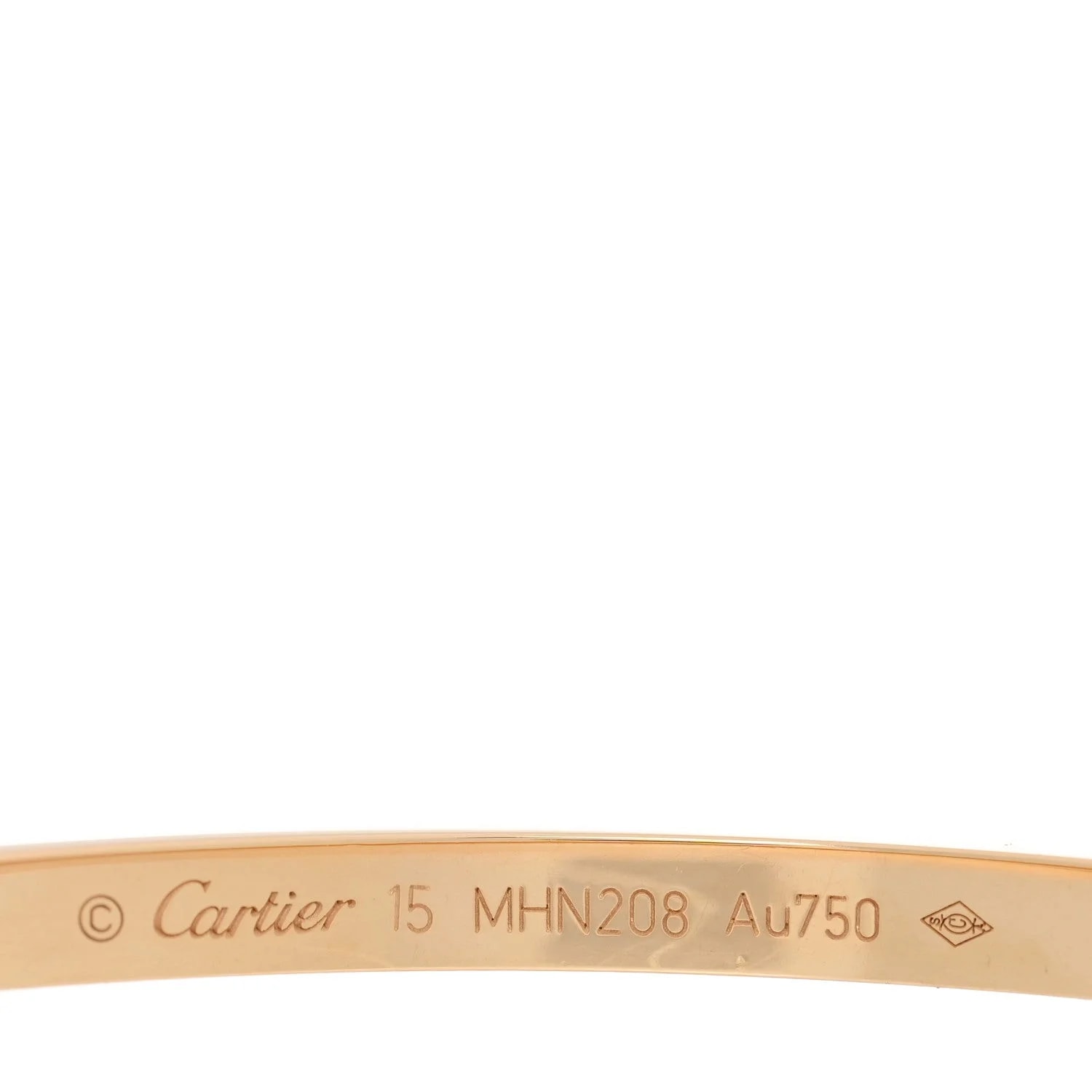 18K Yellow Gold Small Love Bracelet 15 4