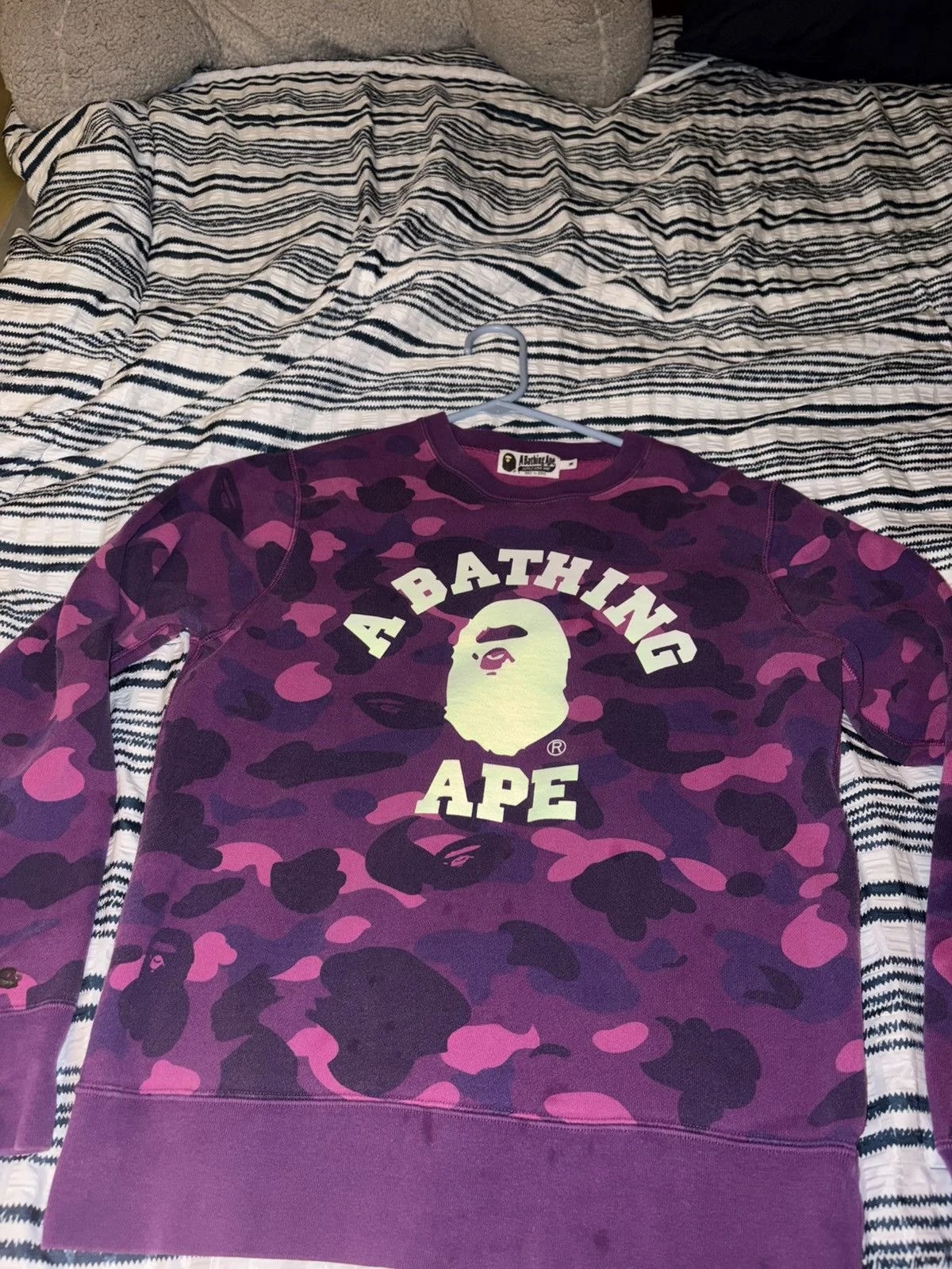 Bape — Bape Color Camo College Logo Crewneck Sweatshirt — streetwear — resale