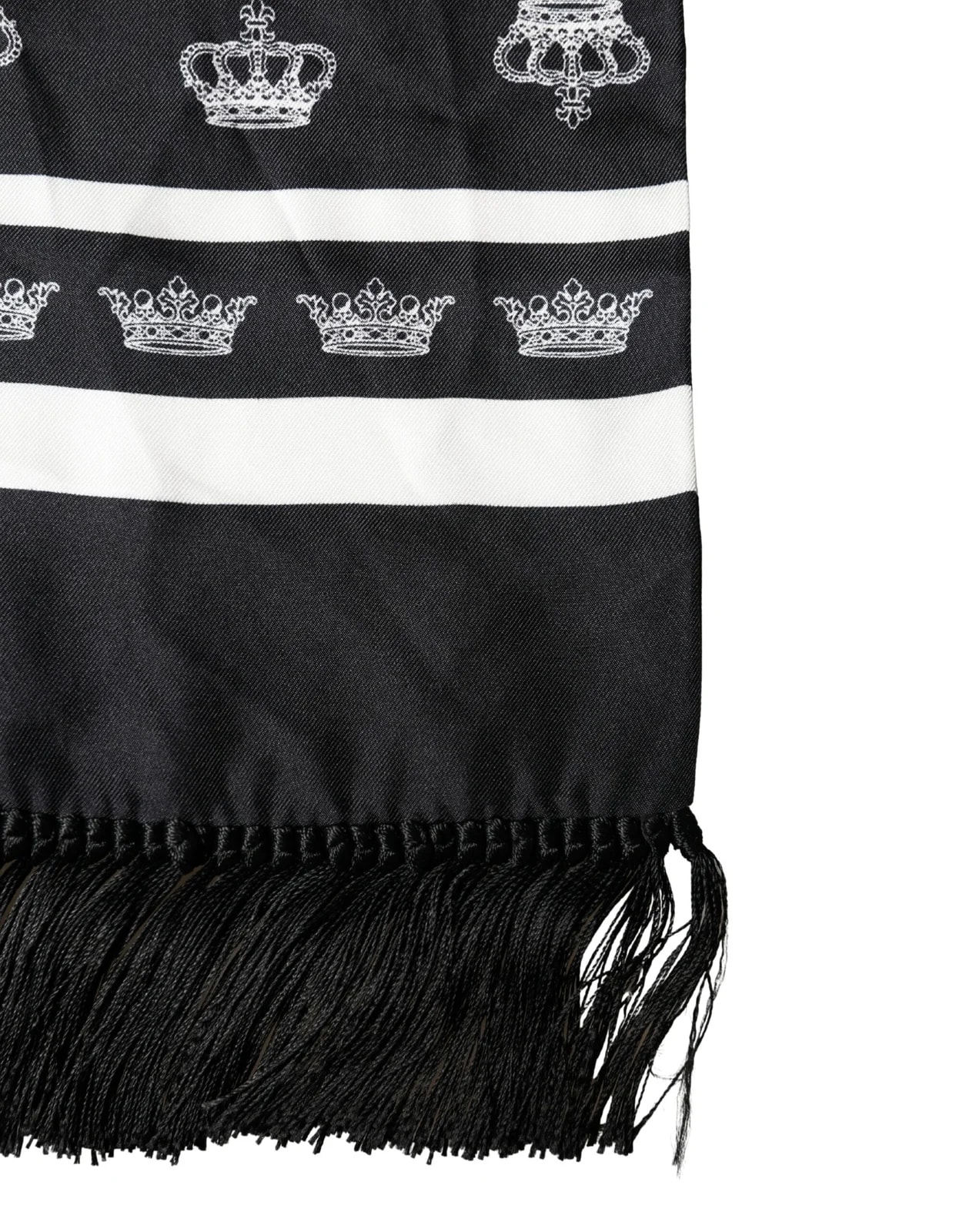 Dolce & Gabbana Crown Fringe Neck Wrap 173cm X 32.5cm Scarf 2