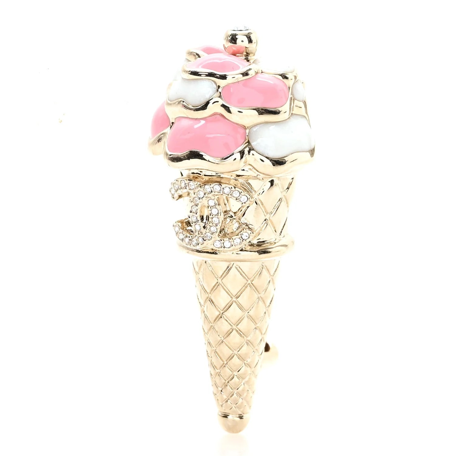 Chanel — Metal Resin Strass Ice Brooch Pearly — Accessory — resale