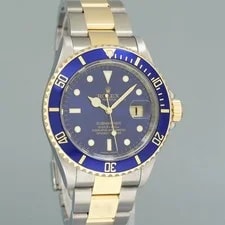 Papers 2009 Rolex Submariner 16613LB Yellow Gold Two Tone Steel Blue 3