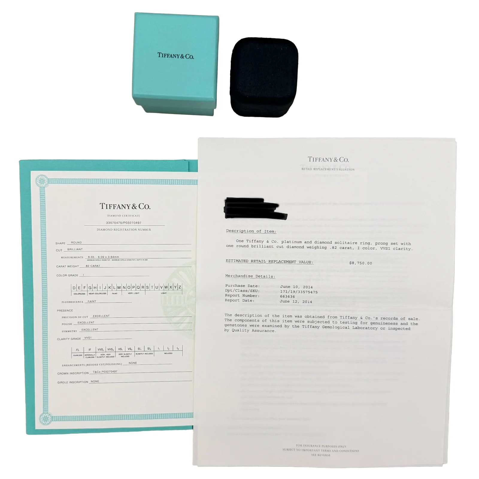 Tiffany & Co. 0.82 Ct Round Brilliant Engagement Ring 950 4