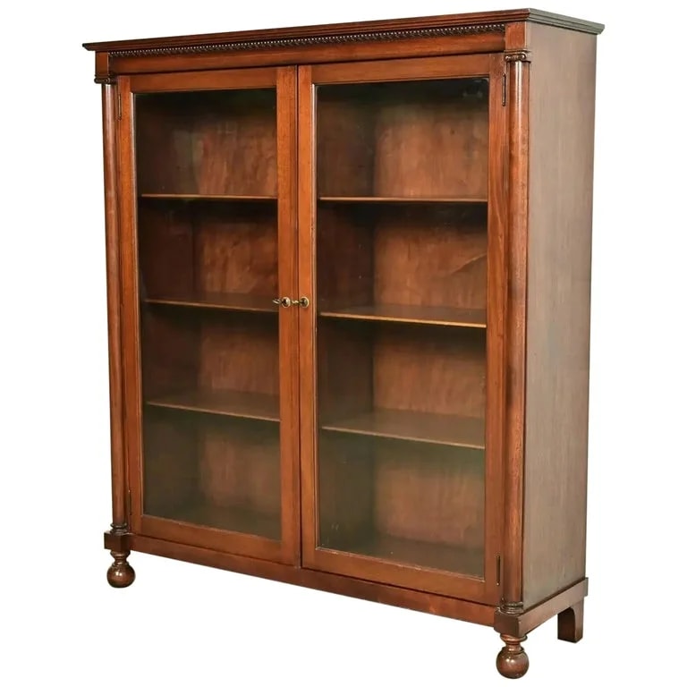 R. J. Horner Style Antique American Empire Carved Double Bookcase — Furniture — resale