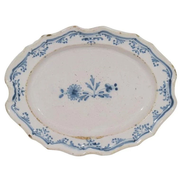 Antique Rouen Platter, Earthenware, France, Circa 1750 — Furniture — resale