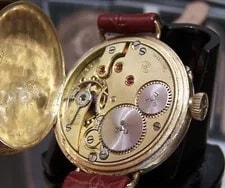 Antique 1929 Genuine Swiss IWC International CAL 63 Solid 18K Gold 3