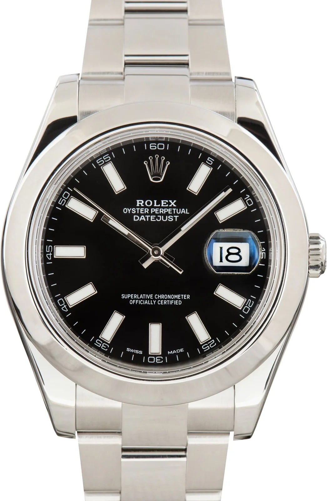 Rolex — Black Dial Rolex Datejust II Ref 116300 Stainless Steel — Watch — resale