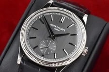 2022 Patek Philippe Calatrava 18K White Gold 39mm Grey Anthracite Dial 6119G B&P 3