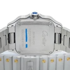 Cartier Santos W2SA0033 2025 Card 18k YG Two Tone Silver Dial Quartz Lady 27mm 2