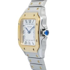 Cartier Santos W2SA0033 2025 Card 18k YG Two Tone Silver Dial Quartz Lady 27mm 4