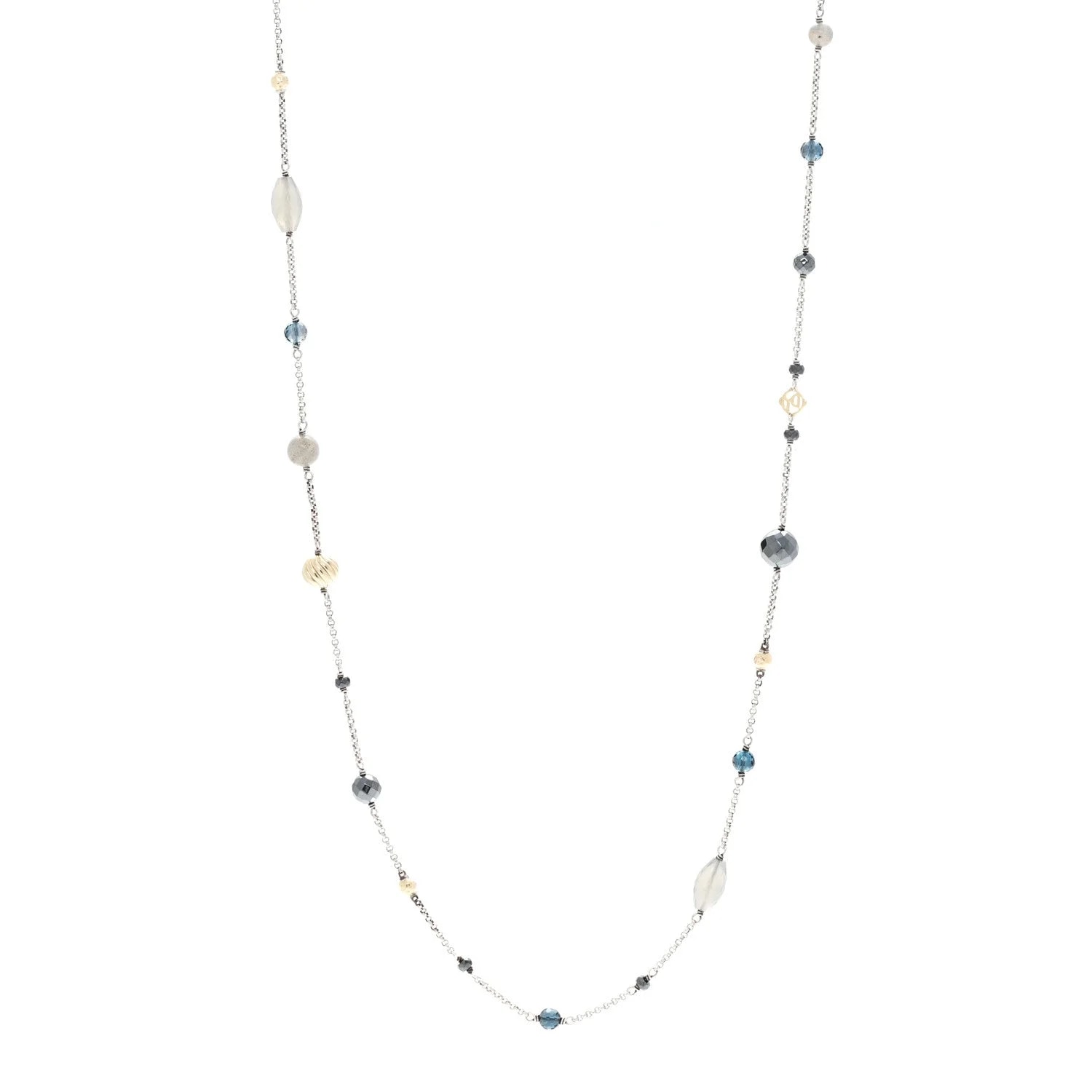 David Yurman — 18K Yellow Gold Labradorite Hematine Elements Chain — Jewelry — resale