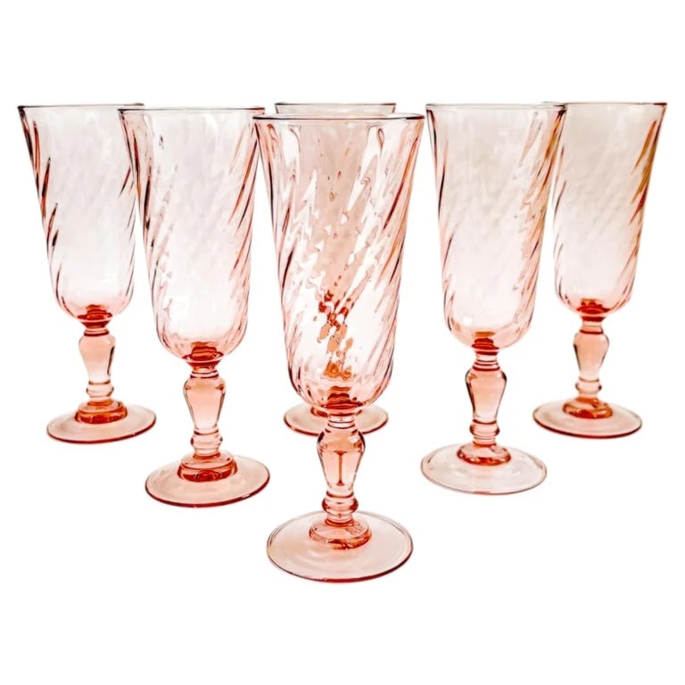 Swirl Flutes - Set of 6 - France — Furniture — resale