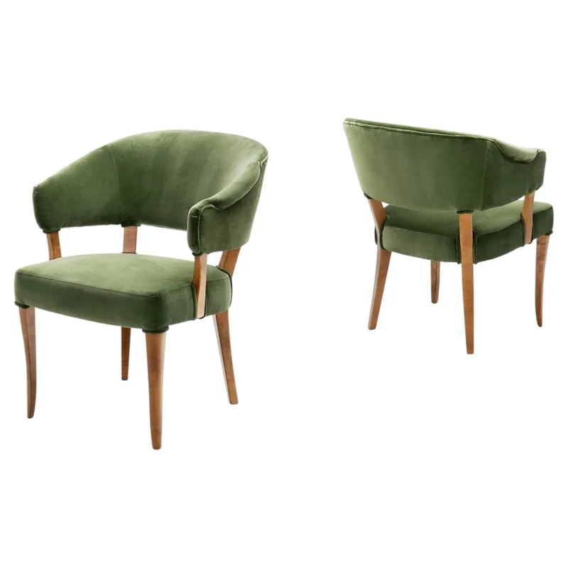 Pair of Lata Greven Armchairs by Carl Malmsten for Öh Sjögren, Sweden, 1950s — Furniture — resale