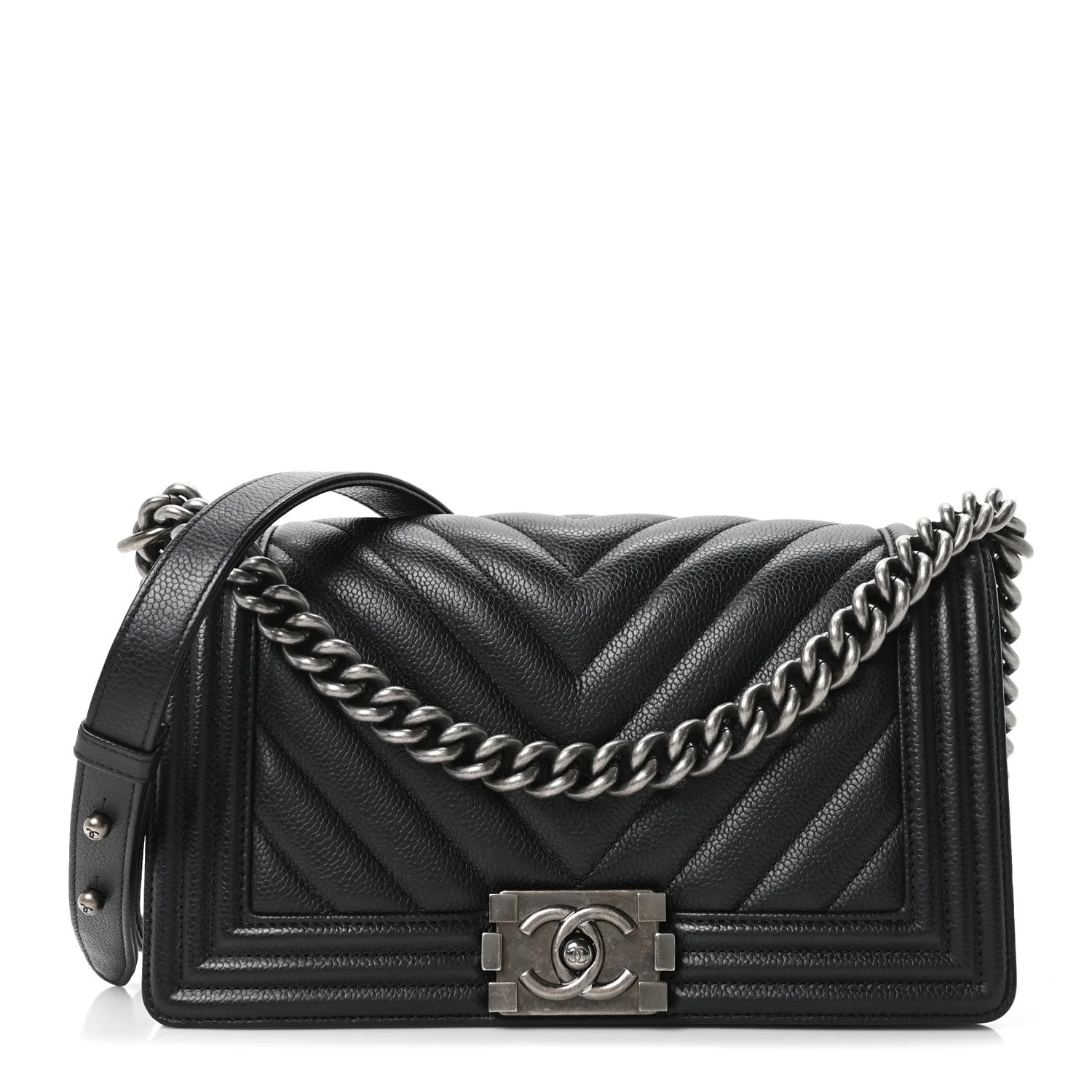 Chanel — Chevron Quilted Medium Boy Flap — Handbag — resale