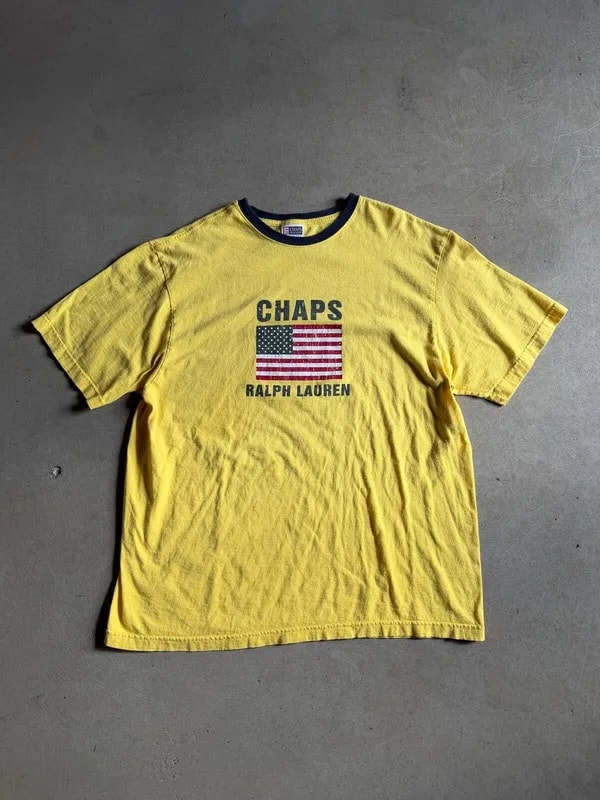 Ralph Lauren — VTG Chaps Ralph Lauren USA Ringer Tee — streetwear — resale