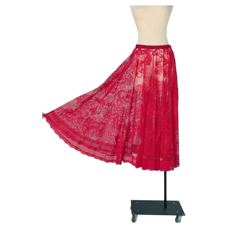 Christian Dior, MARIA GRAZIA CHIURI — See-through Lace Flare Skirt Christian Dior — Clothing — resale