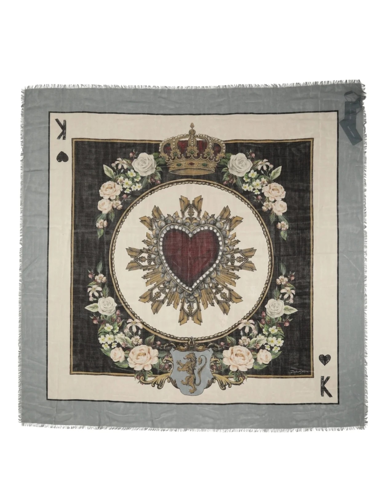 Dolce & Gabbana King of Hearts Square Foulard Scarf 3