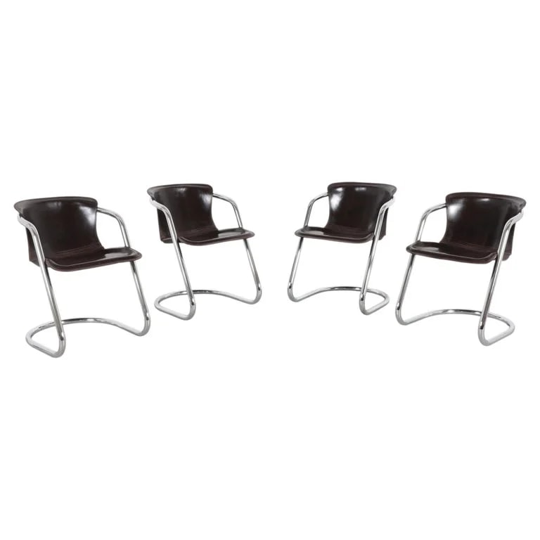 Cidue — Set of 4 Willy Rizzo Attributed & Dark , Cidue — Furniture — resale