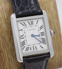 Cartier Tank Solo Stainless Steel 24mm White Dial Quartz 3170 W/ Box 3