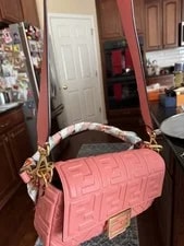 Fendi — Fendi Embossed Baguette Adjustable Detachable Strap — Handbag — resale