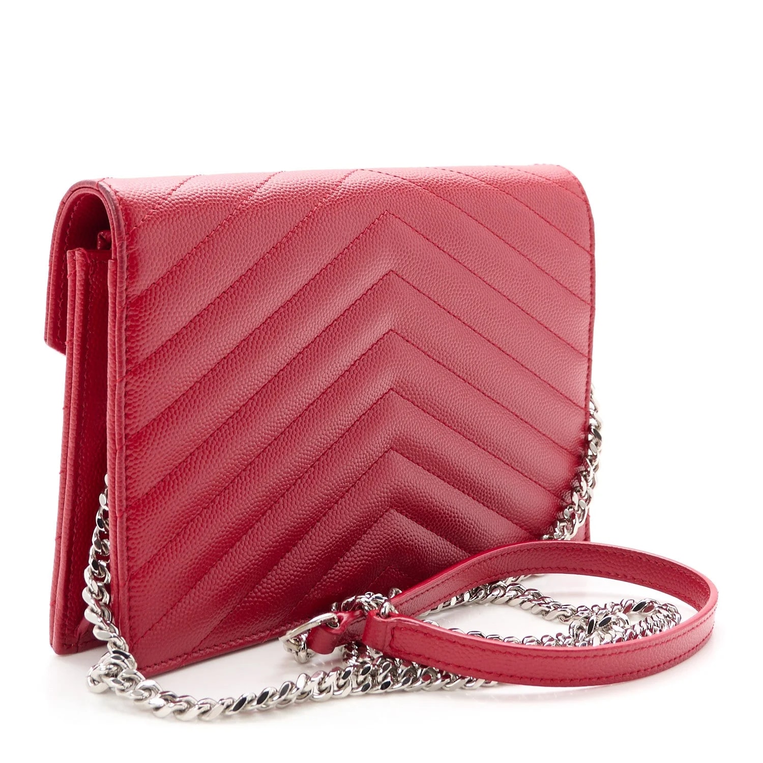 Grain de Poudre Chevron Envelope Chain Wallet New 3