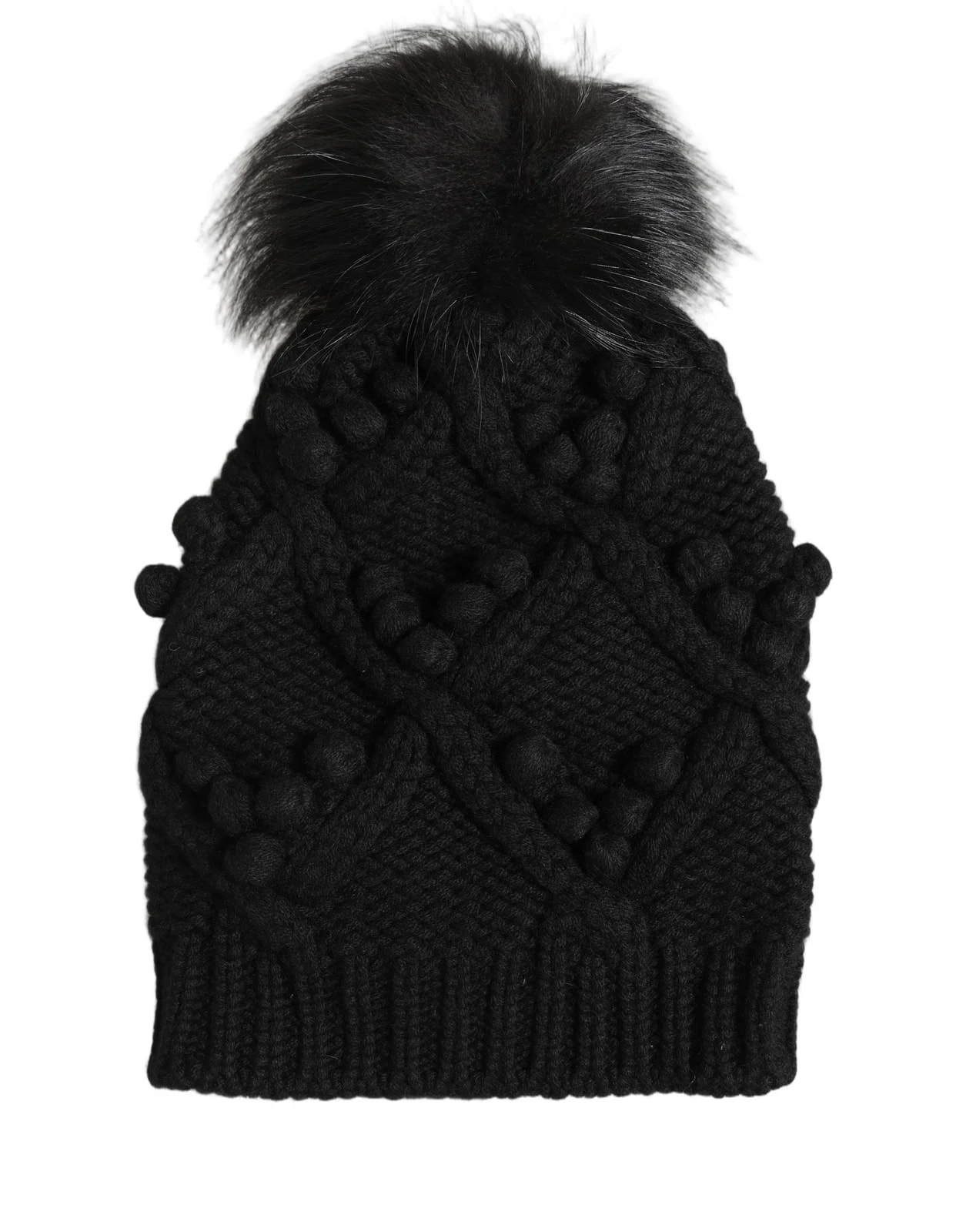 Dolce & Gabbana Knitted Fur Pom-Pom Beanie One 2