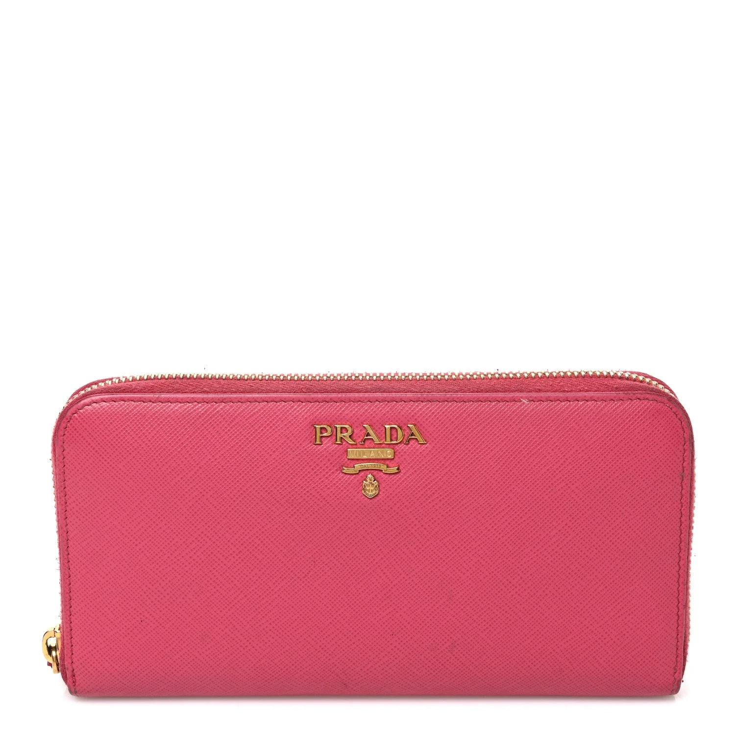 Prada — Metal Zip Around Wallet Peonia — Accessory — resale