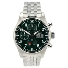 IWC — IWC Pilot Chronograph Green Dial Stainless Steel 41mm Automatic ’s IW388104 — Watch — resale