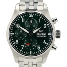 IWC Pilot Chronograph Green Dial Stainless Steel 41mm Automatic ’s IW388104 2