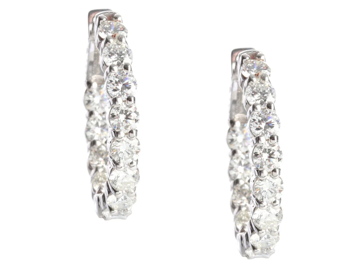Contemporary Jewelry — 14K White Gold 3.87-Carat Oval Hoop — Jewelry — resale