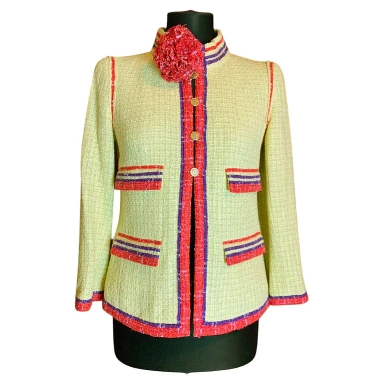 Chanel — Chanel Collectors Jacket With Camellia Brooch 42 FR — Jewelry — resale
