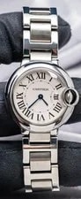 Cartier Ballon Bleu 28 Mm Silver Dial Steel Bracelet eBay Live W69010Z4 2