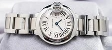 Cartier Ballon Bleu 28 Mm Silver Dial Steel Bracelet eBay Live W69010Z4 3