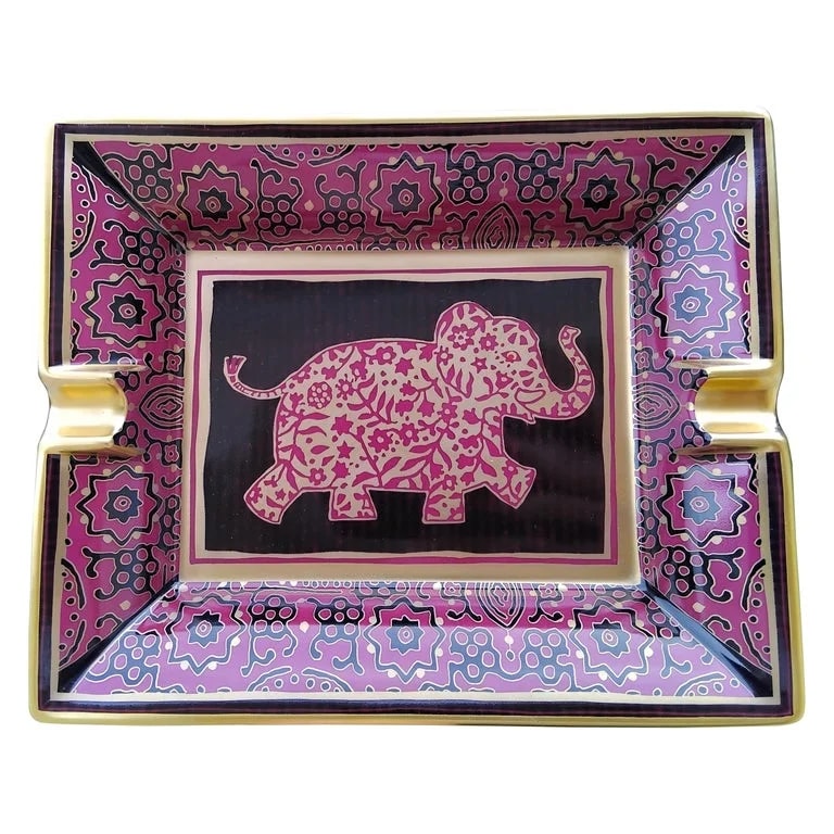 Hermès — Hermès Baby Elephant Cigar Ashtray Change Tray Porcelain Gold — decorative_object — resale