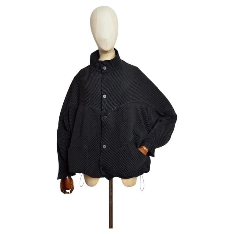 Issey Miyake — Homme Plissé By Issey Miyake c.2010 Pleated Oversized Jacket — Clothing — resale