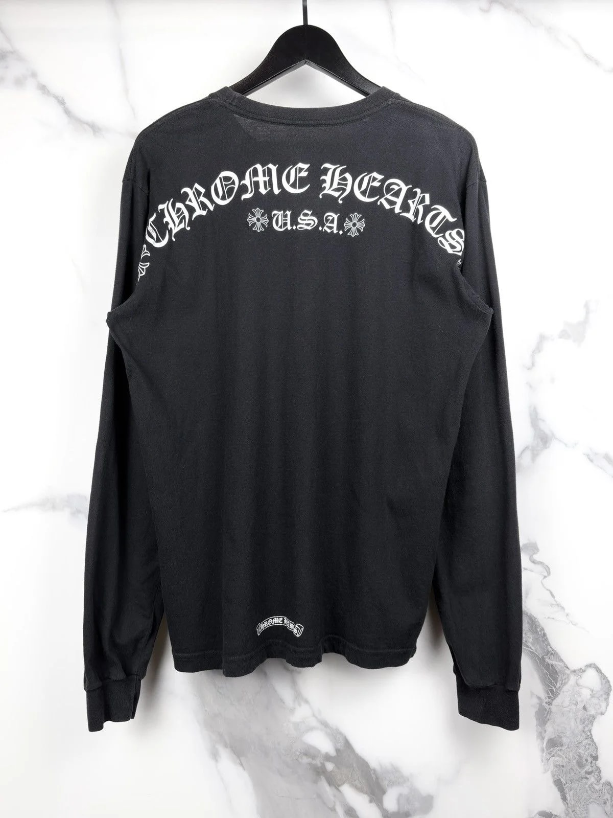 Chrome Hearts — Hearts Back Logo Scroll Plus Longsleeve Tshirt — streetwear — resale