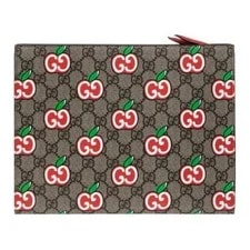 Gucci GG Marmont Monogram Apple Pattern Zipper Flat 2