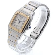 Cartier Santos GalbeeLM W20011C4 Date YG Bezel Beige Dial Quartz 's_969440 2