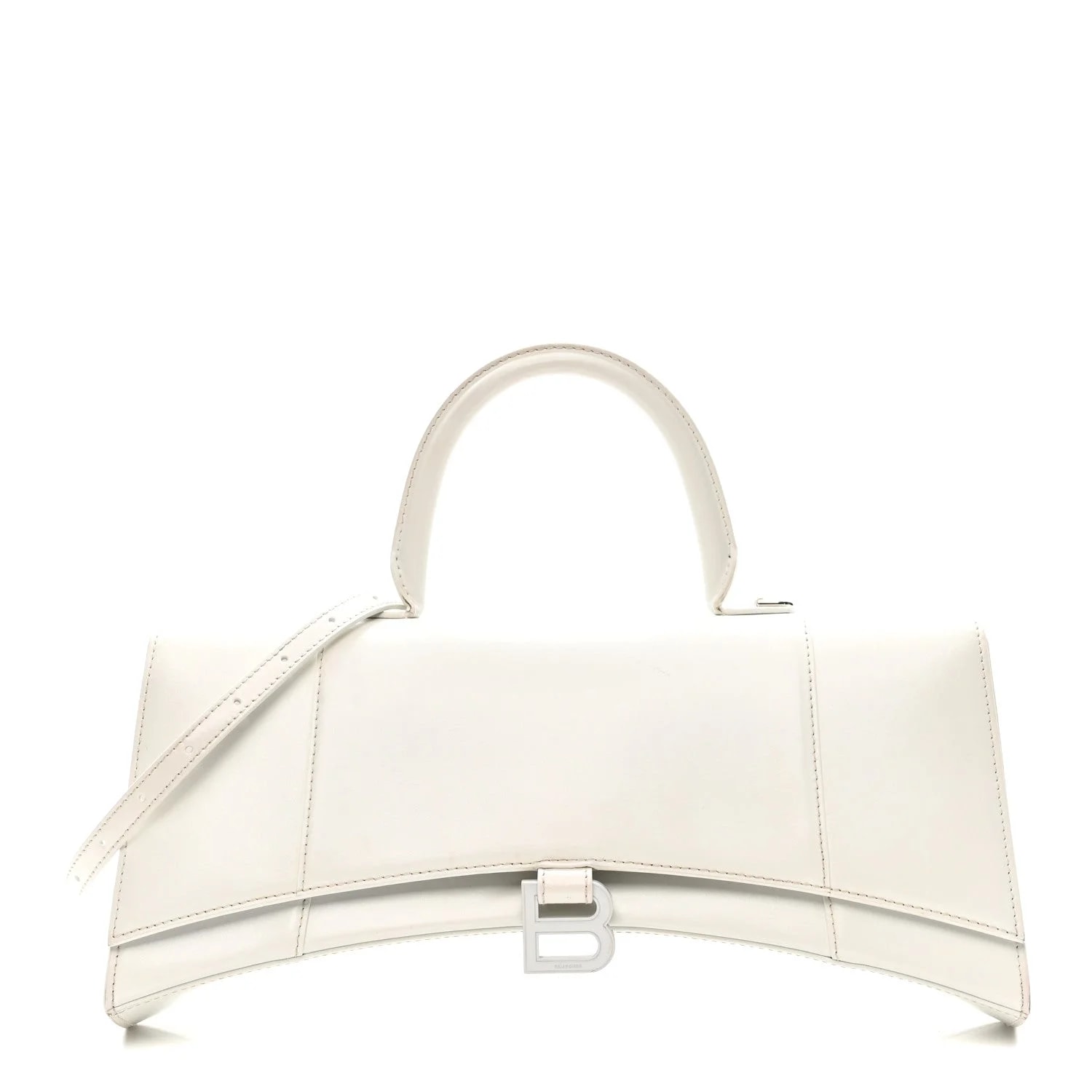 Balenciaga — Shiny Box Tonal B Hourglass Stretch Top Handle — Handbag — resale